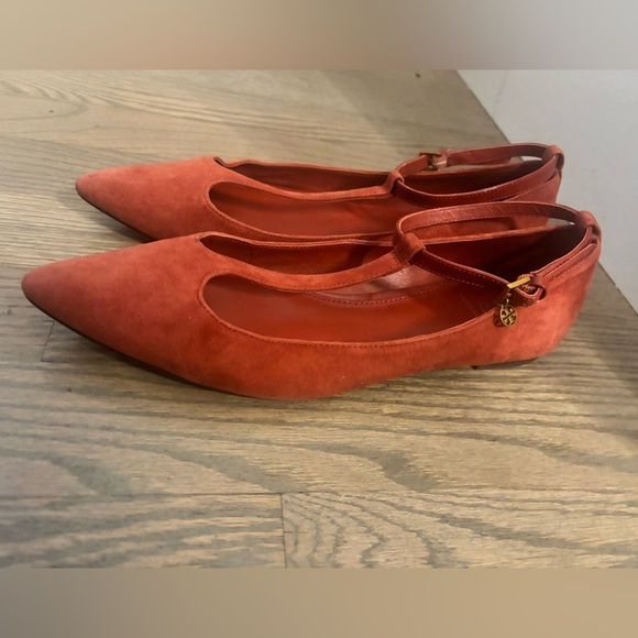 Tory Burch Ashton T-Strap Flat Rust Orange Women’s size 6 - Picture 8 of 8